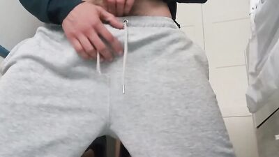 The Fitness Trainer Jerks Off Inside his Pants and Shows you his Cock