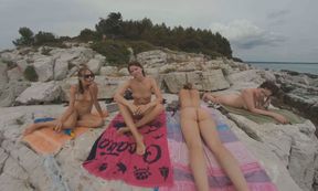 Four Hot Goddesses Sunbathing And Chilling On Nude Beach On Vacation With Adreana Sammy Amateur Babes Outdoors - Rebeka Ruby And Miss Pussycat
