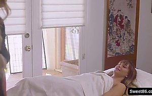 Heated lesbian sex with hot babes Aidra Fox and Naomi Swan