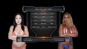 mellani monroe vs song lee female wrestling