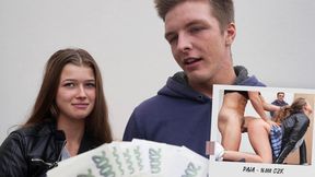 Tattooed Czech student girlfriend performs oral for money