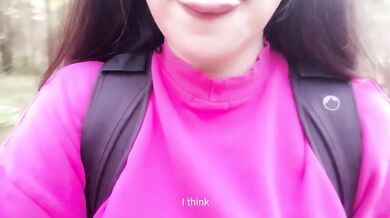 German brunette fingers herself risky picnic joi almost caught
