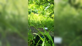 Caught on trail getting fucked while bent over like a slut