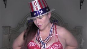 4th of July dildo fucking and JOI