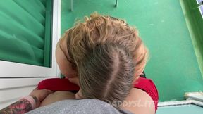 Blowjob, Cumshot Facial on BBW Wife on the Cruise Ship