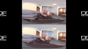 sultry cock sucker: blonde russian babe swallows cum in pov