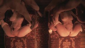 Ciri & Yennefer Cum Drinking Foursome (White)
