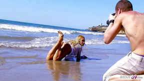 Sexy blonde MILF ginger ass fucked at beach shoot