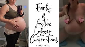 Early & Active Labour Contractions - A real candid video featuring Pregnant Belly, Labor Pains, Moaning & Shower Scene ft Sassypantz