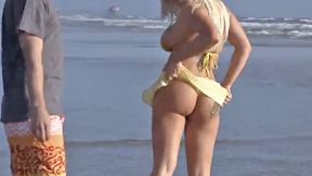 Big Booty Blonde Picked Up For Sex On The Beach