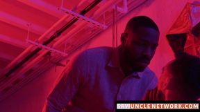 SayUncleNetwork.com - Dominant ebony male unleashes raw fury on petite gay