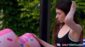 Hot Summer Threesome - Stepbrother Shares Stepsister&#039;s Pussy with Friend