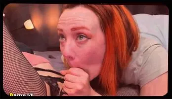 Redhead Babe Gives Intense Deepthroat to Passionate Trans Partner