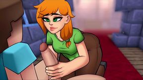 HornyCraft Minecraft Parody - Alex Gives Steve the Best Handjob Ever for Emeralds