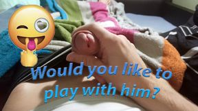 In the morning, the boy decided to jerk off a little
