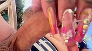 I fill my balls and cock with piss, I cum and eat my cum