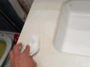 The Dirty Guy Shows You His Flaccid Cock Full of Semen and Cleans the Cumshot from the Previous Vide