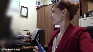 Skinny office MILF exposes her fun parts