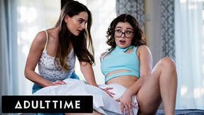 Fresh caught watching porn and gets her big backside scissored by her PAWG lesbian roommate