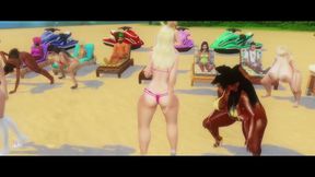 Group of hoes party wild with dancing bears