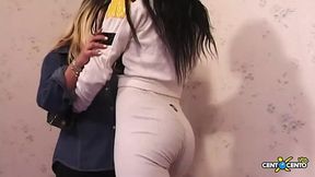 Drilling tongues of super lesbians  Penetrations with butter  Thirsty lesbians, deep kisses