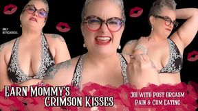 Earn Mommy's Crimson Kisses: JOI with Post Orgasm Pain, CEI, Red Lipstick Kissing, Mature MiLF Domme OctoGoddess 1080