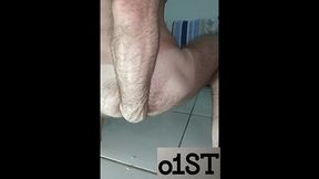 again in red underwear riding my big dildos