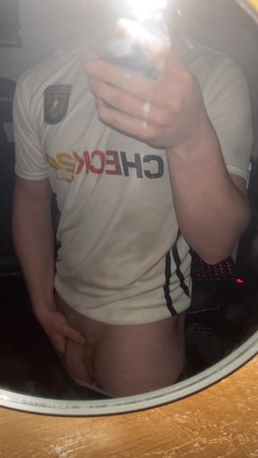 German teen with big dick enjoys solo masturbation