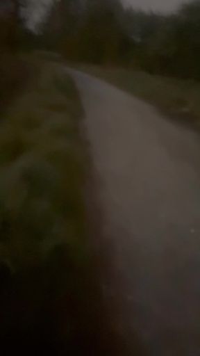 Naked barefoot walk from car , the stones were very sharpe