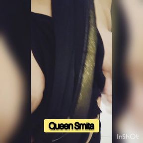 Black and Gold Saree Seduction