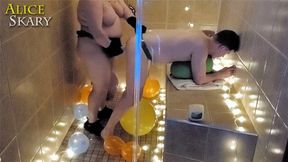 Pegging Strap-On In A Steamroom Full Of Balloons with Alice Skary and Spoon - sd wmv