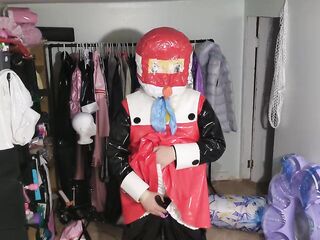 PVC Cosplay Kigurumi Breathplay in homemade hood Lengthy Version