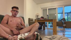 Hot German guy jerks his cock until he shoots his juicy load.