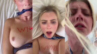 Blonde British Slut Choked Thick Cock Anal Cumshot Face Fucked