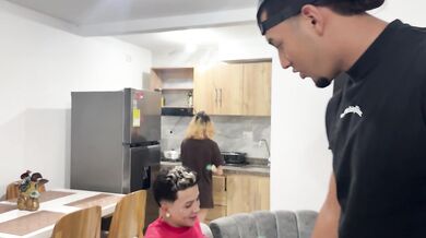My stepbrother's friend fucks me raw and I squirt all over his thick cock