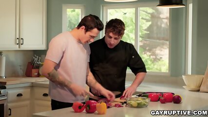 Jayden Marcos fucks his cooking teacher Calvin Banks