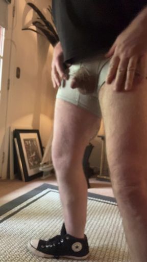 Daddy's warm precum hanging down