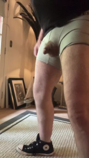 Daddy's warm precum hanging down