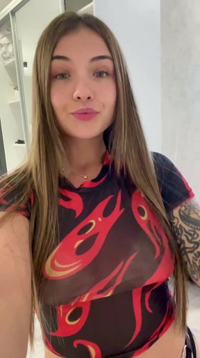 Flame-patterned swimsuit