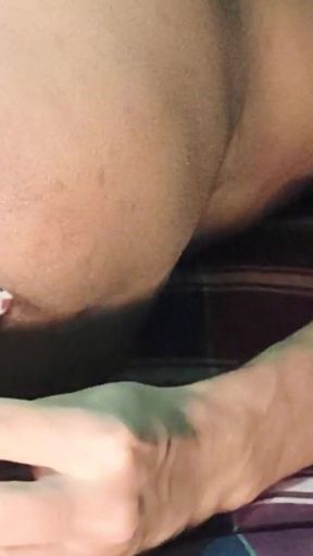 Gay Huge Ass Gape with Homemade Dildo