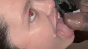 In College Girl Outfit BBC Fucking My Mouth and Fat Pussy