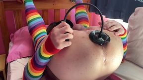 Femboy in stockings prepares his ass for his future master - Solo