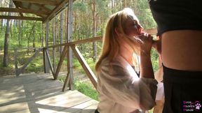 Couple Was Caught by a Passer-by and Asked Her to Film Their Outdoor Oral Sex