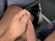 Wank and cum on a public bus