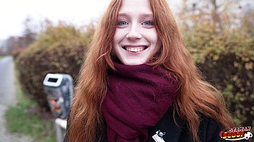 GERMAN SCOUT - Real Redhead Ginger Teen Alice Seduce with small Tits First Porn Casting without condom in Berlin