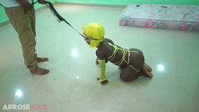 Sexy Bondage BDSM Session With A Hot Ebony Midget