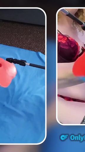 Big dildo anal Masturbation on the fucking machine   Clip 2