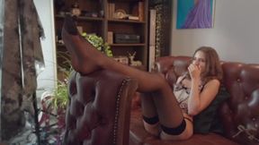 Weronika Tickled Stella's Feet In Dark Stockings