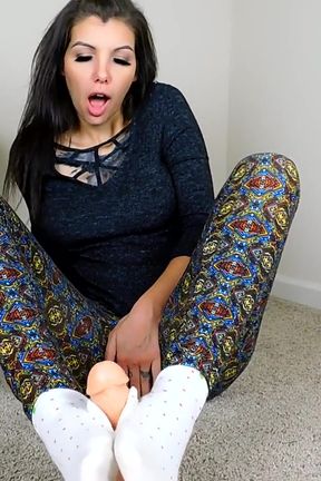 Bratty Femdom Sockjob &amp; Cumshot on Feet