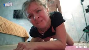 He caught me yoga-ing, I called it naked yoga for the best blowjobs!